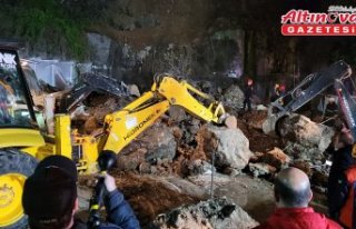 Samsun'da oto yıkamacıda heyelan meydana geldi