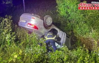 Bafra'da tarlaya devrilen otomobilin sürücüsü...