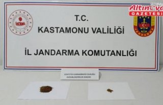 Kastamonu'da uyuşturucuyla yakalanan şüpheli...