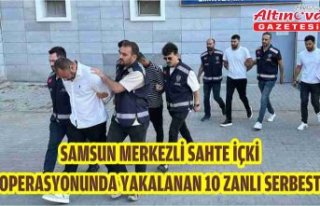 Samsun merkezli sahte içki operasyonunda yakalanan...