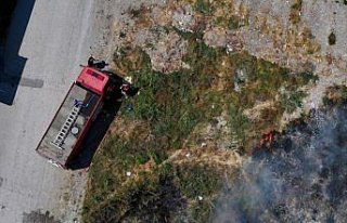 Düzce'de çalılık alanda çıkan yangın söndürüldü