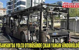 Samsun'da yolcu otobüsünde çıkan yangın...