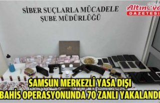 Samsun merkezli yasa dışı bahis operasyonunda 70...