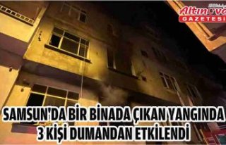 Samsun’da bir binada çıkan yangında 3 kişi dumandan...