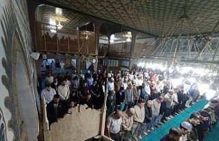 Bafra'da Filistin'e destek için sabah namazı...