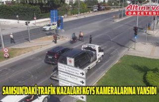 Samsun'daki trafik kazaları KGYS kameralarına...