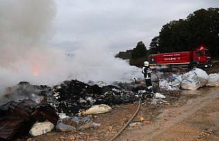 Ordu'da atık toplama merkezinde çıkan yangın...