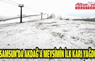 Samsun'da Akdağ'a mevsimin ilk karı yağdı