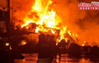 Bafra'da geri dönüşüm fabrikasında çıkan...