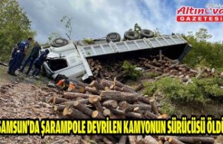 Samsun'da şarampole devrilen kamyonun sürücüsü...