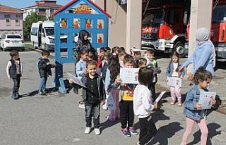 Bafra'da anaokulu öğrencilere yangın güvenliği...