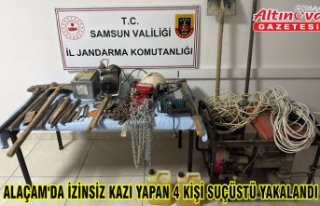 Alaçam'da izinsiz kazı yapan 4 kişi suçüstü...