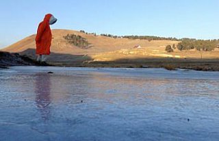 Kars’ta soğuk hava ve kırağı etkili oldu