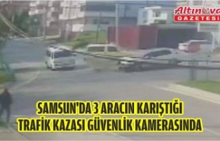 Samsun'da 3 aracın karıştığı trafik kazası...