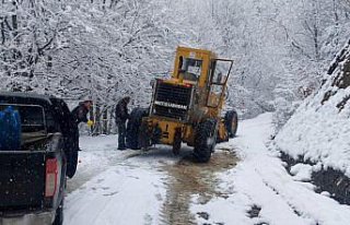 Almus'ta kar yağışı etkili oldu