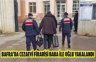 Bafra'da cezaevi firarisi baba ile oğlu yakalandı
