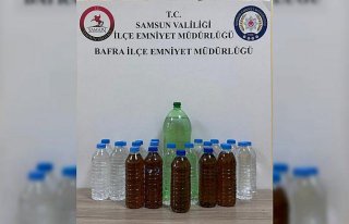 Bafra'da 23 şişe sahte alkol ele geçirildi