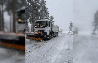 Bolu'da karla mücadele çalışması sürüyor