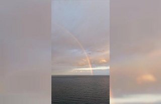 Alaçam'da gökkuşağı oluştu