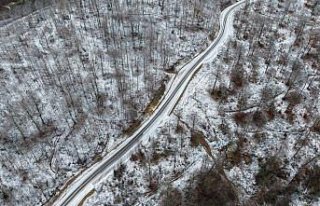 Sinop'ta kar yağışı sonrası ormanlık alanlar...