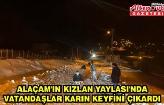 Alaçam'ın Kızlan Yaylası'nda vatandaşlar...