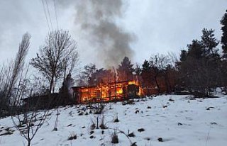 Artvin'de çıkan yangında ahşap ev kullanılamaz...