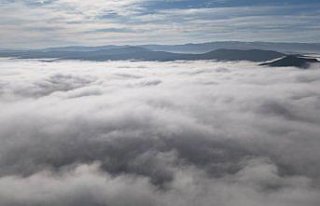 Çorum'da oluşan sis dron ile görüntülendi