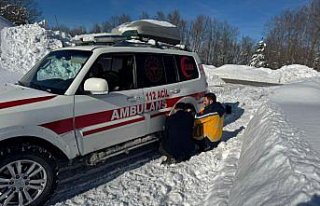 Kastamonu'da yolu kardan kapanan köydeki hastanın...