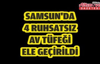 Samsun'da 4 ruhsatsız av tüfeği ele geçirildi