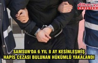 Samsun'da 6 yıl 8 ay kesinleşmiş hapis cezası...