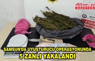 Samsun'da uyuşturucu operasyonunda 5 zanlı...