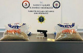 Samsun'da çantanın içine gizlenmiş 2 kilo...