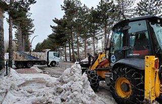Başçiftlik ilçe merkezinde kar temizliği çalışmaları...