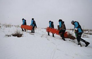 Bayburt'ta çığda arama kurtarma tatbikatı...