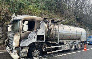 Bolu Dağı'nın Düzce kesiminde tankerde çıkan...