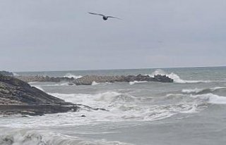Düzce'de kuvvetli rüzgar nedeniyle dalga boyu...