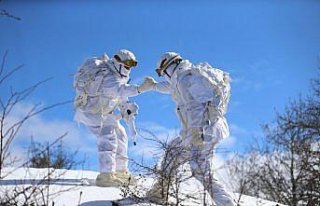 Jandarma komandolardan kış tatbikatı