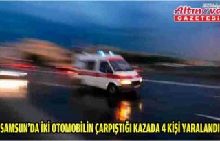 Samsun'da iki otomobilin çarpıştığı kazada...