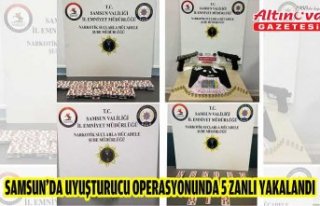 Samsun'da uyuşturucu operasyonunda 5 zanlı...