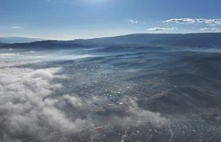 Tokat'ta oluşan sis dronla görüntülendi