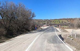 İskilip'te köprü ayağı yıkılan yolda yapılan...