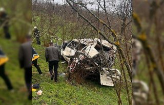 Ordu'da minibüsün şarampole devrildiği kazada...