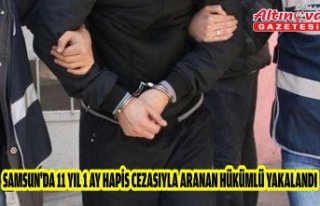 Samsun'da 11 yıl 1 ay hapis cezasıyla aranan...