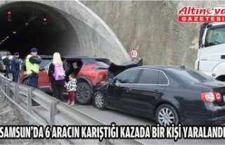 Samsun'da 6 aracın karıştığı kazada bir...