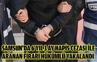 Samsun'da 6 yıl 3 ay hapis cezası ile aranan...