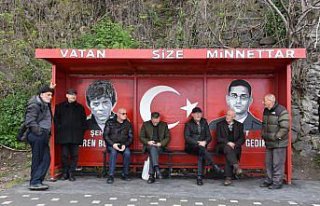 Şehitlere resimlerini çizerek gösterdikleri vefayı...