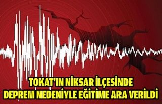 Tokat'ın Niksar ilçesinde deprem nedeniyle...