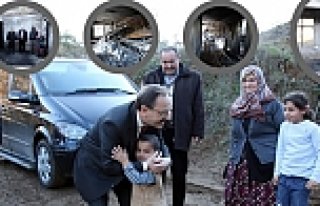 BAŞKAN ŞAHİN,EVİ YANAN AİLEYİ ZİYARET ETTİ