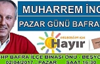 MUHARREM İNCE PAZAR GÜNÜ BAFRA'DA