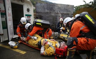Rize'de maden sahasında yangın söndürme ve arama kurtarma tatbikatı gerçekleştirildi